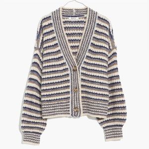 Madewell Waller Crop Cardigan Sweater in Stripe